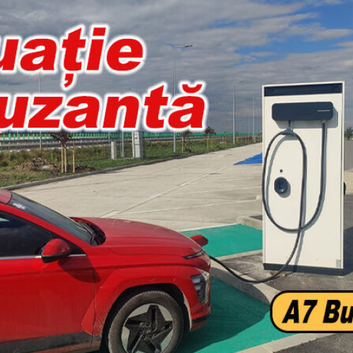 Situație amuzantă pe A7: stațiile de încărcare pentru mașini electrice sunt funcționale