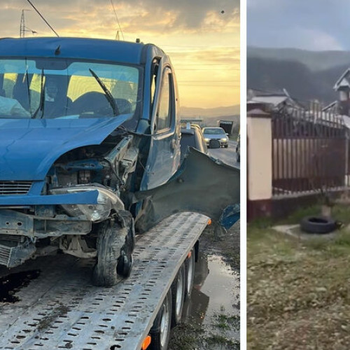 Accident pe DN10 la Cândești, un pasager a fost transportat la spital
