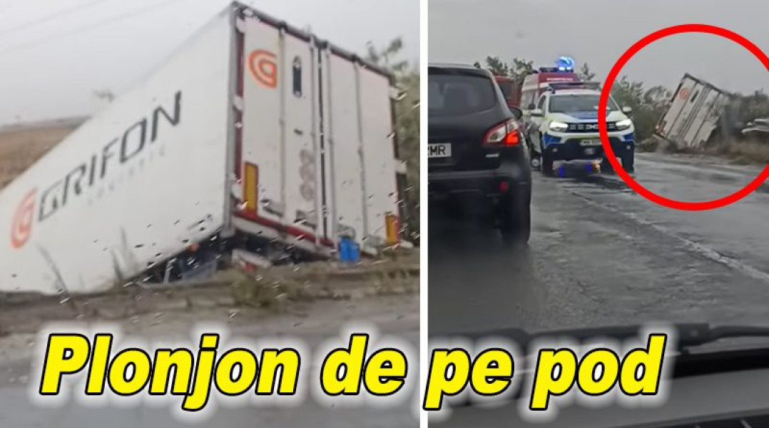 Tirul a rupt parapetul și a căzut în gol la intrarea în Buzău dinspre Ploiești