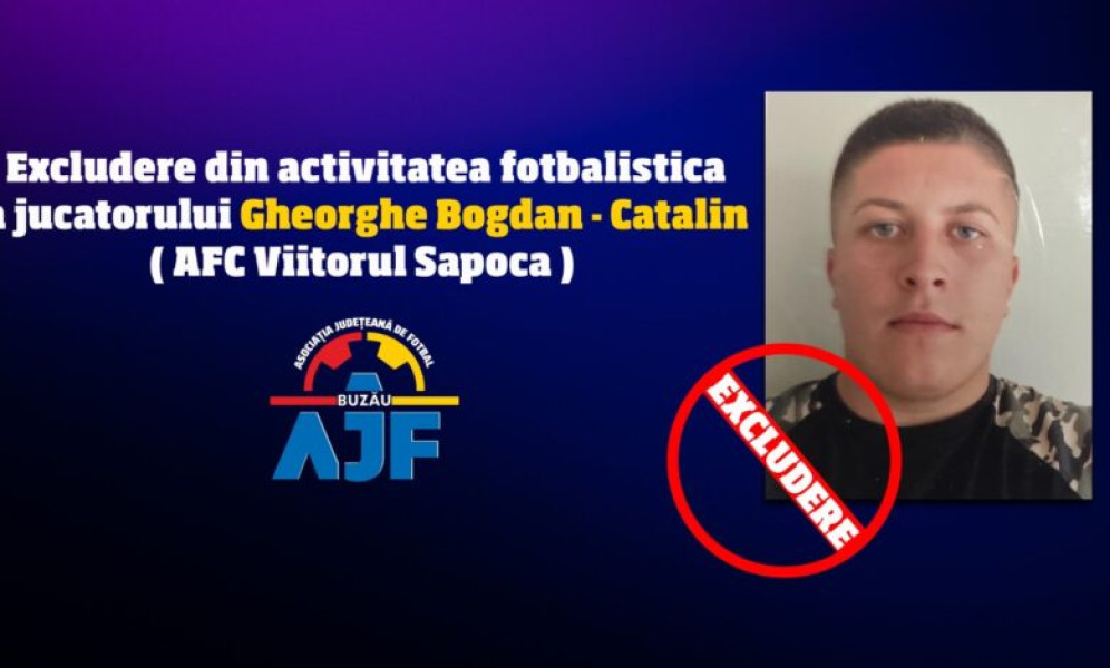 Excludere pe viață după ce un jucător de la Săpoca a agresat un arbitru